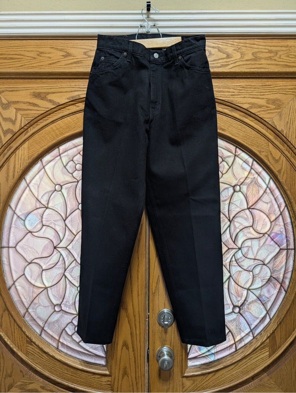 Levis 951 14M Black High Rise Tapered Orange Tab USA Vintage
